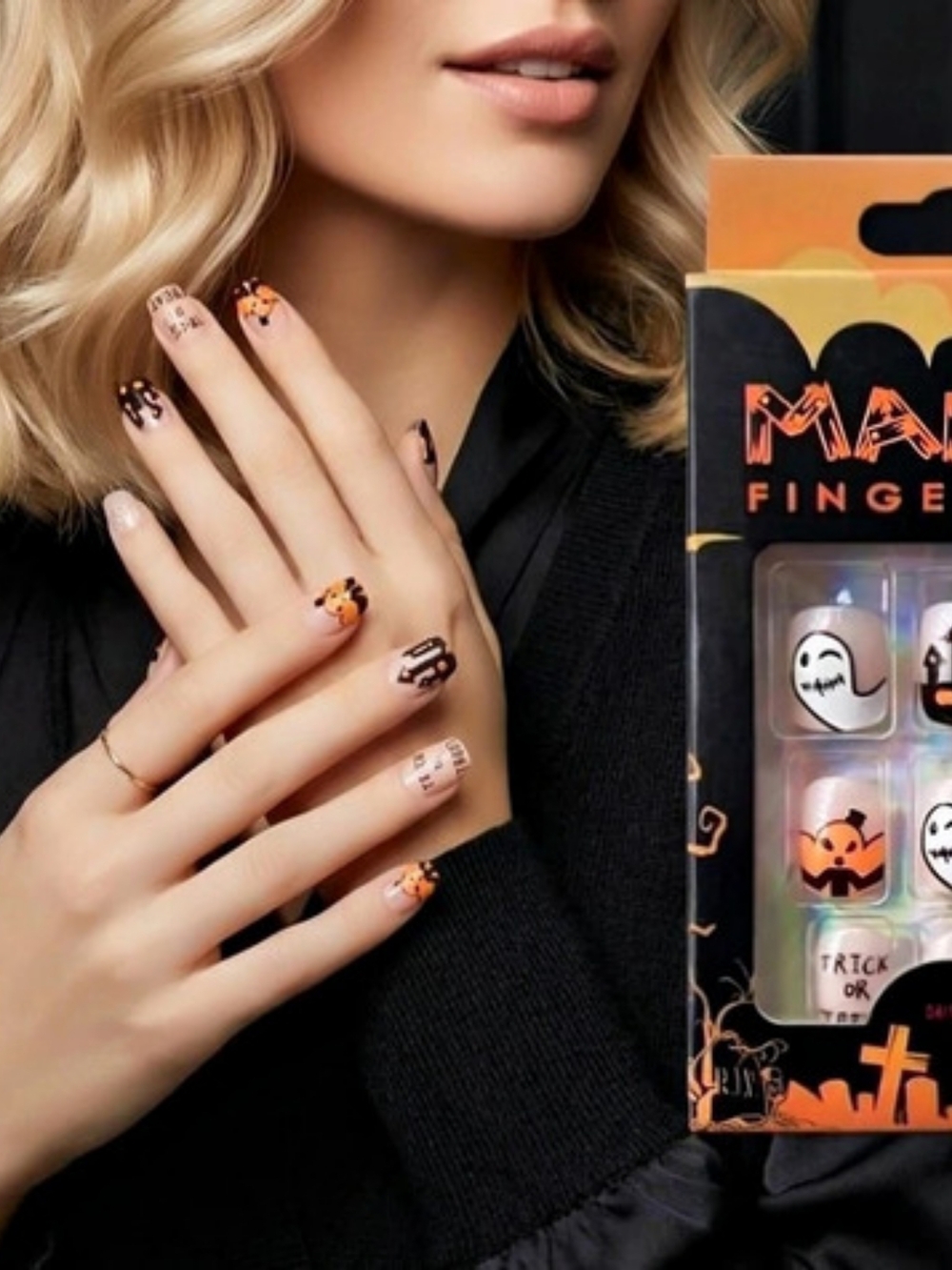 NEW Magic Fingertips Halloween Press-On Nails